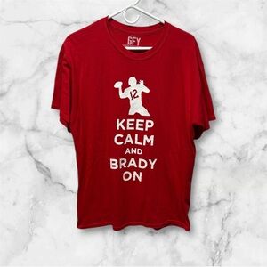 Red Graphic Men's T-Shirt “ keep calm and Brady on” San Francisco 49ers player L